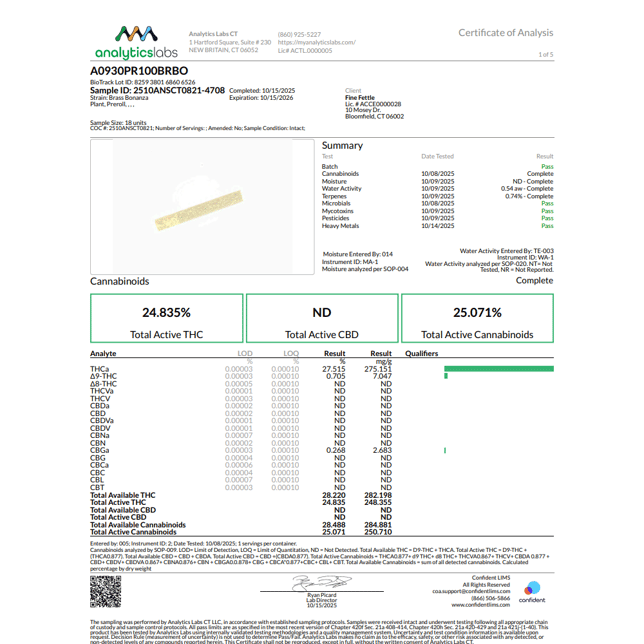 Comffy - Brass Bonanza (S) 1g Pre-Roll 1pk (1g) C0140000079 - Image 3