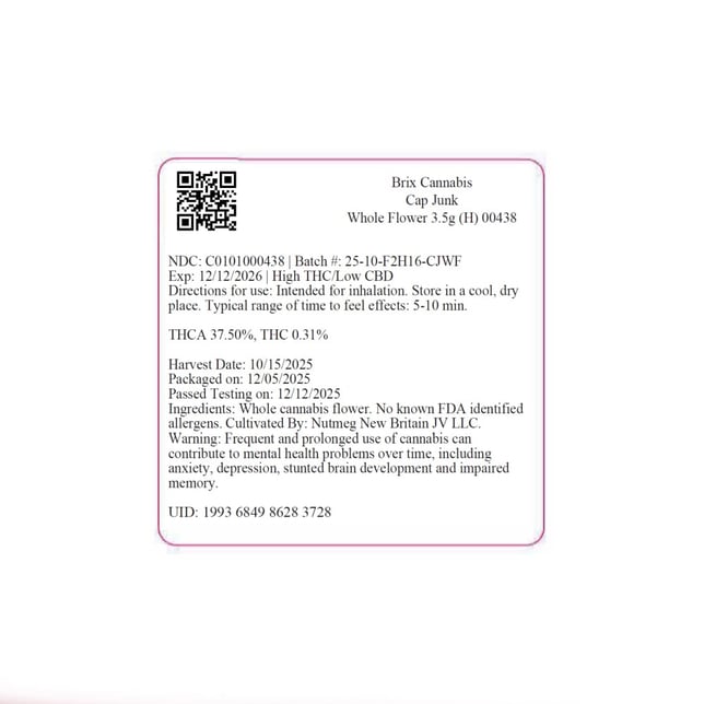 BRIX Cannabis - Cap Junk (H) Flower C0101000438 - Image 3 BRIX Cannabis - Cap Junk (H) Flower C0101000438 - Image 3