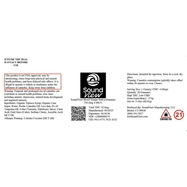 SoundView - Blood Orange (S) Gummies (4.68mg 20pk) C0080000151 - Image 2