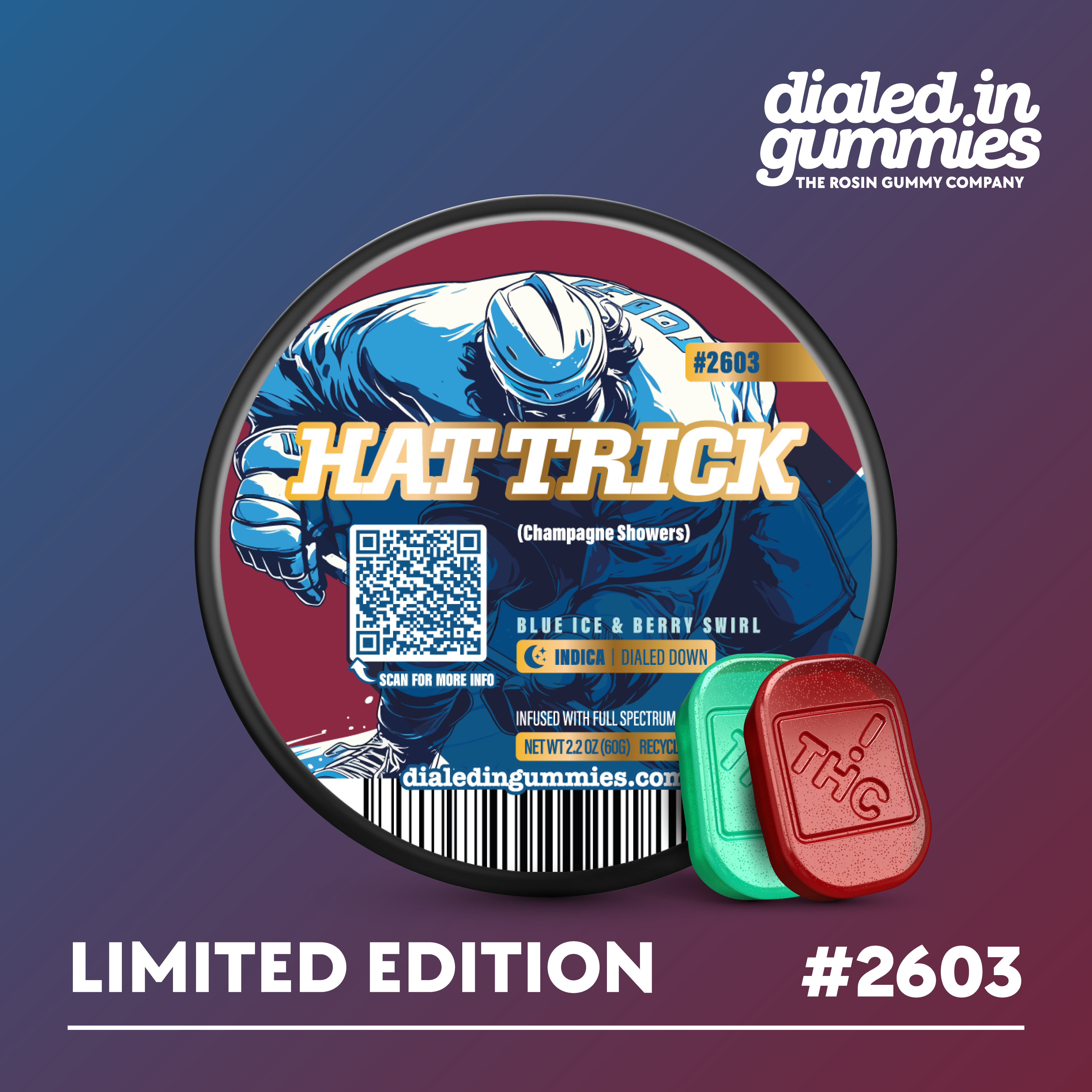 100mg - Hat Trick #2603 - Rosin Gummies (10pk)