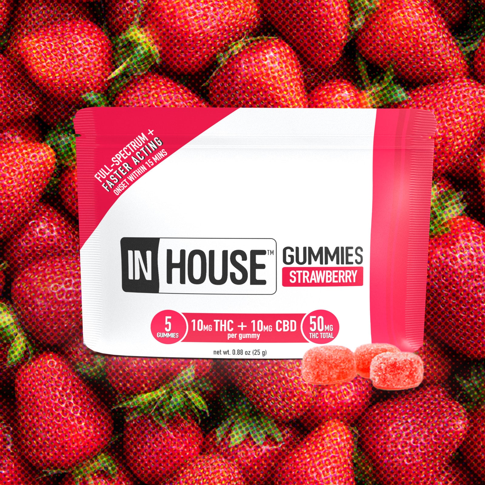 1:1 Strawberry [5pk] (50mg THC/50mg CBD)