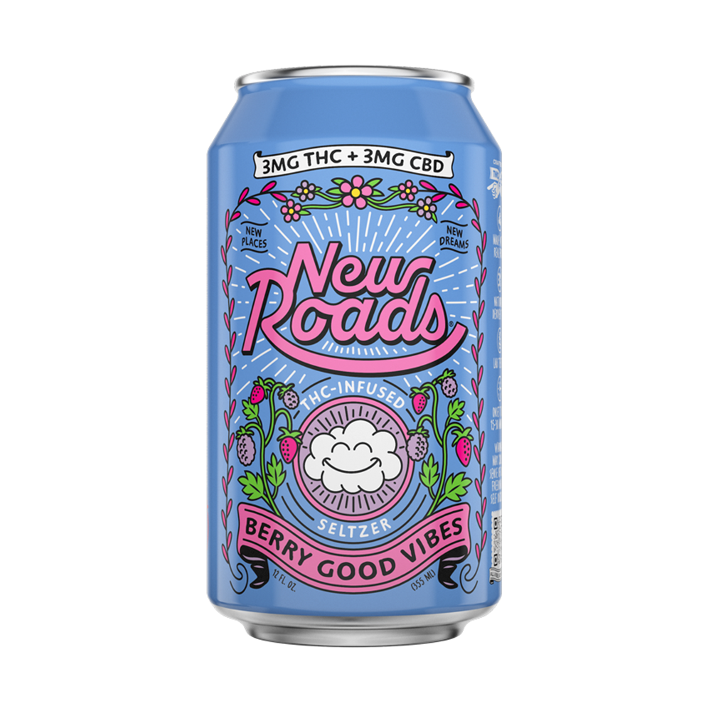 New Roads - Hemp Derived Berry Good Vibes 12oz (3mg THC 3mg CBD)