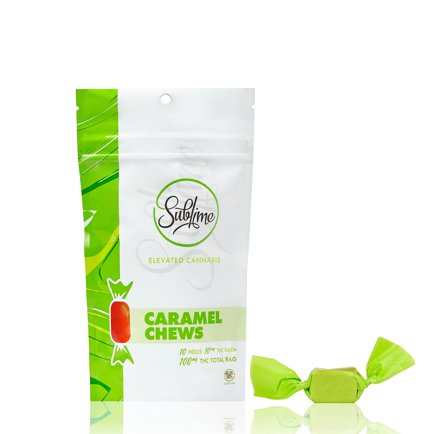 Caramel Chew 10 x 10mg THC (100mg) Sublime Brands Caramel Jane