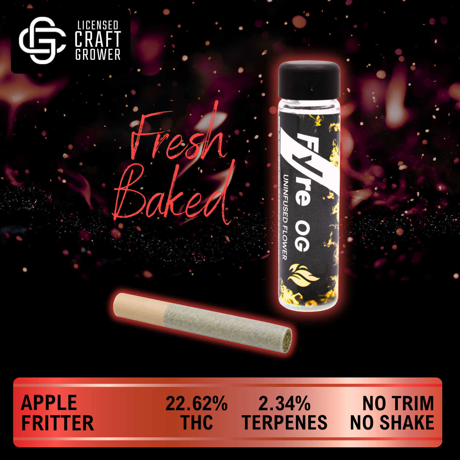 Fyre OG Uninfused Apple Fritter Pre-roll 1.0g