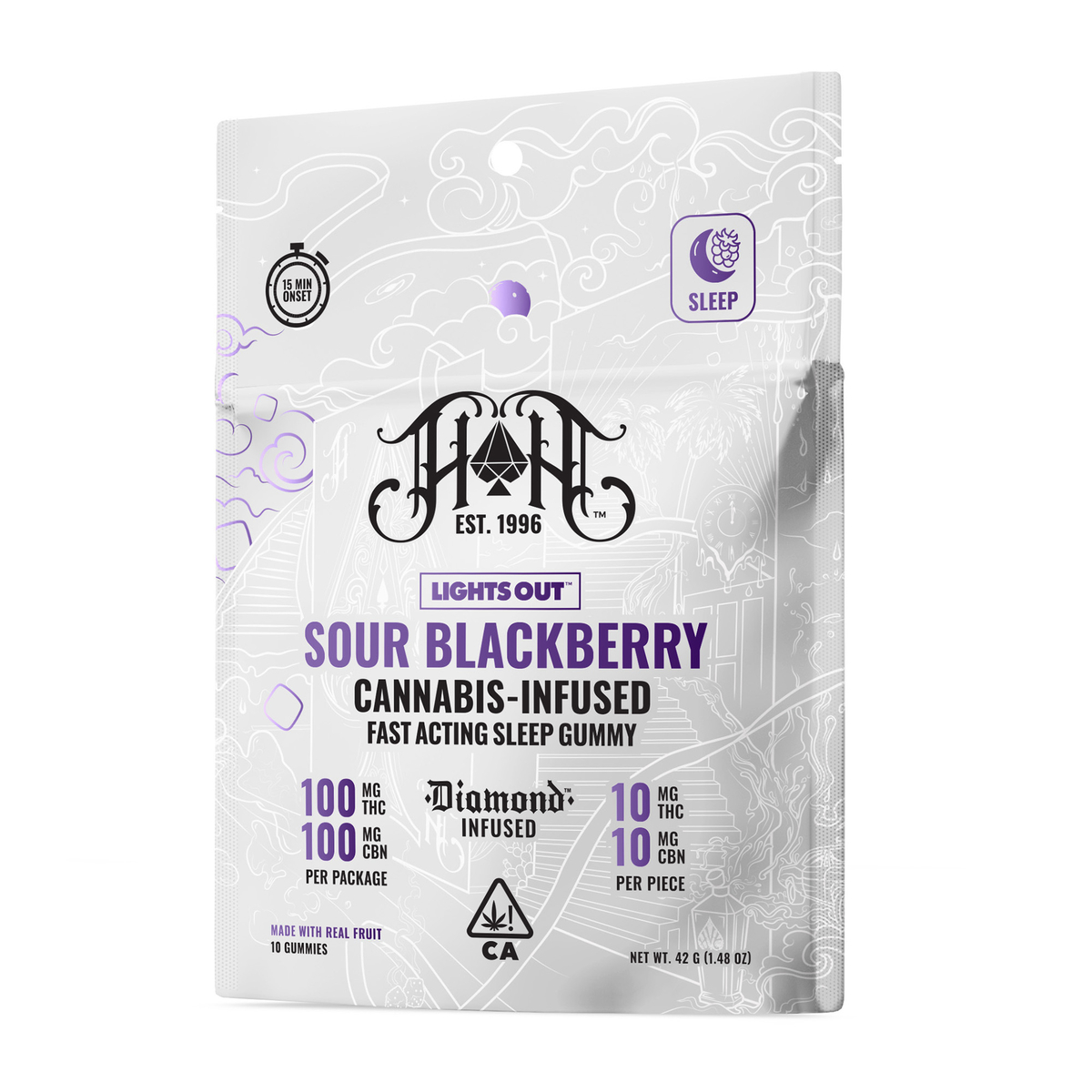 Sour Blackberry [10pk] (100mg THC/100mg CBN) view 2