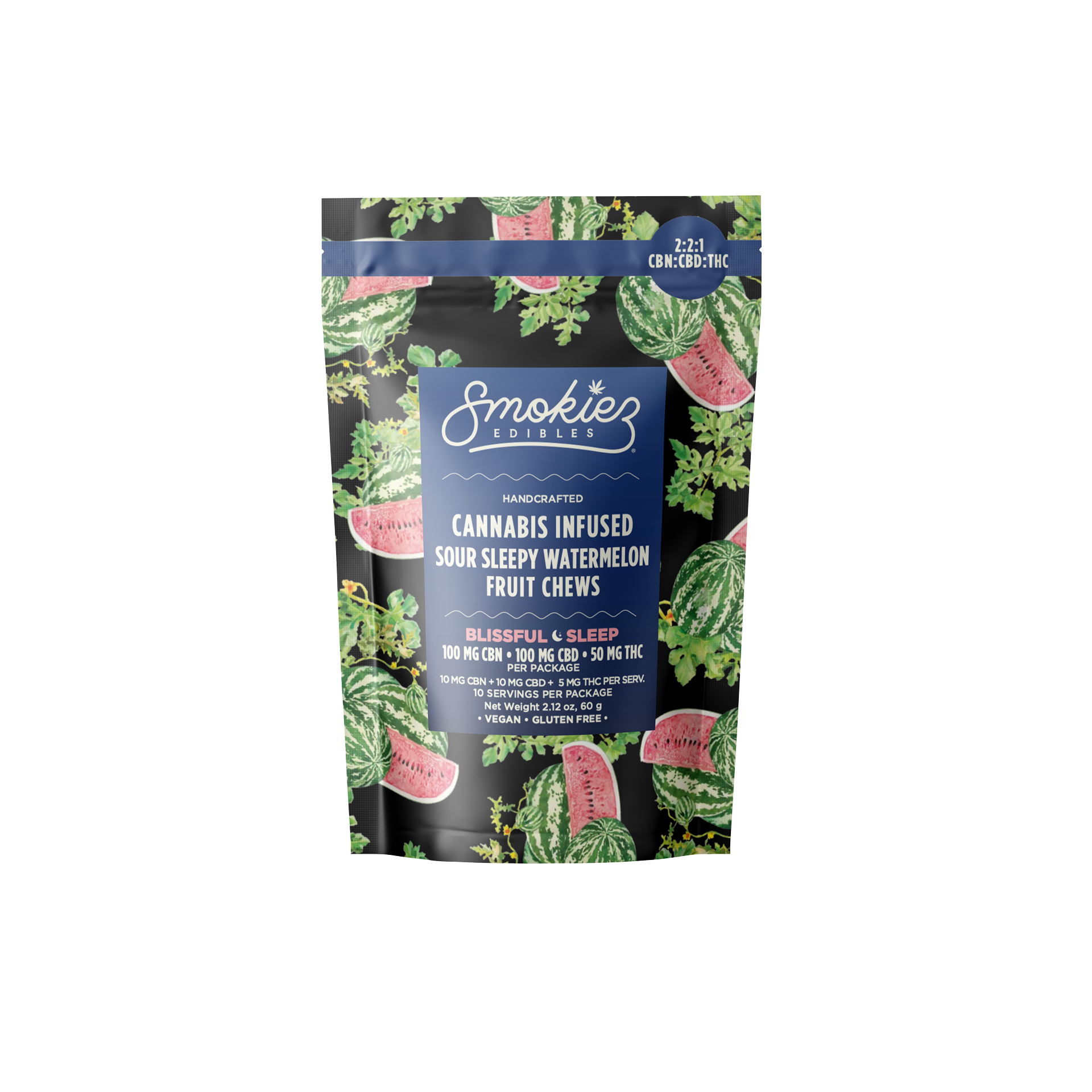 2:1:1 Sour Sleepy Watermelon (Blissful Sleep) [10pk] (100mg CBN/100mg CBD/50mg THC)