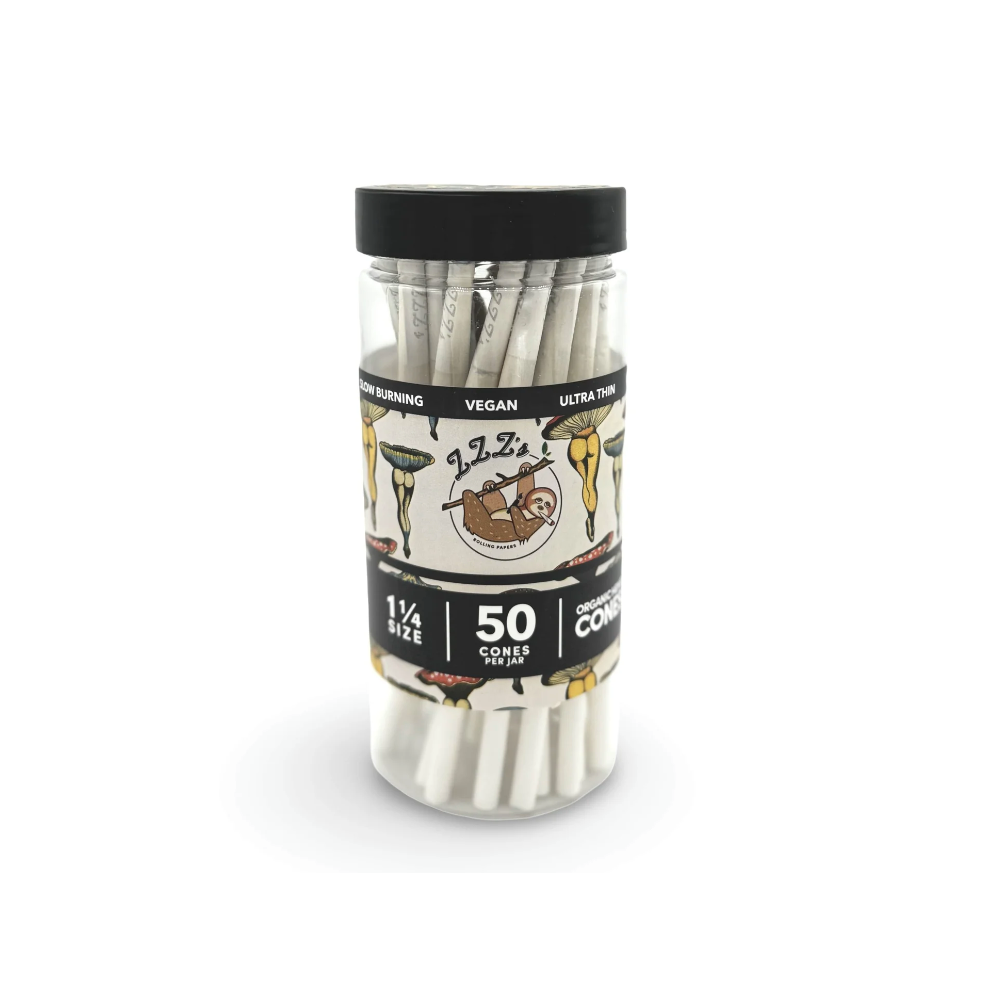 "Shroom Booties" by Ceci Granata Organic Hemp 1 1/4" Cones Jar [50pk]