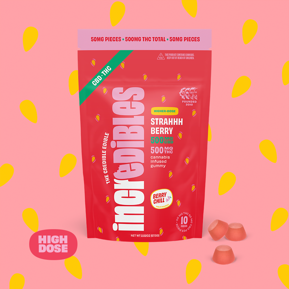 1:1 Strahhhberry + CBD High Dose [10pk] (500mg THC/500mg CBD)