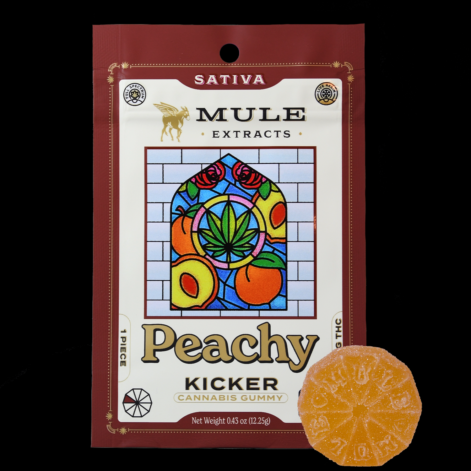 Peachy Sativa (100mg) Mule Extracts Gummies Jane