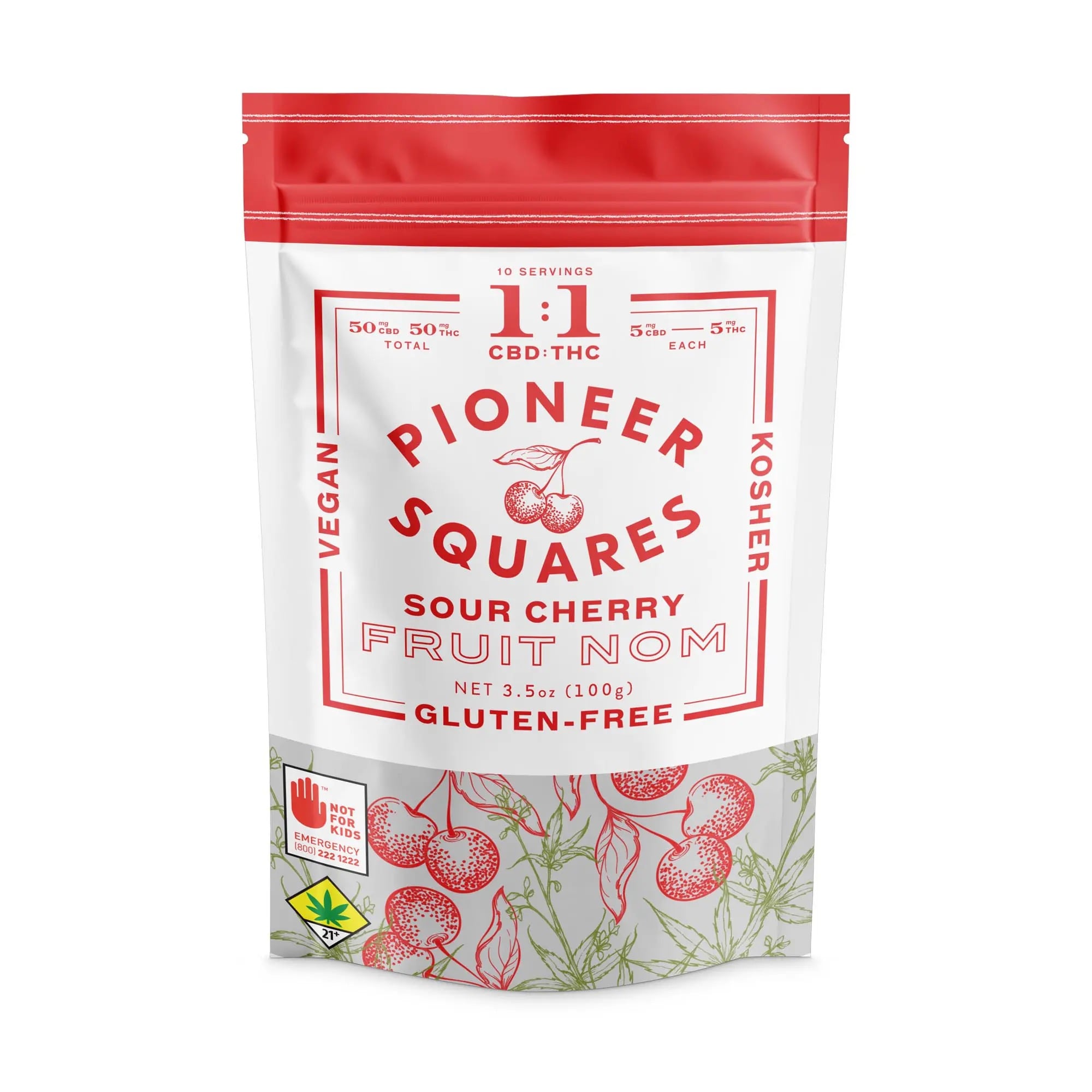 1:1 Gummies Sour Cherry [10pk] (50mg CBD/50mg THC)