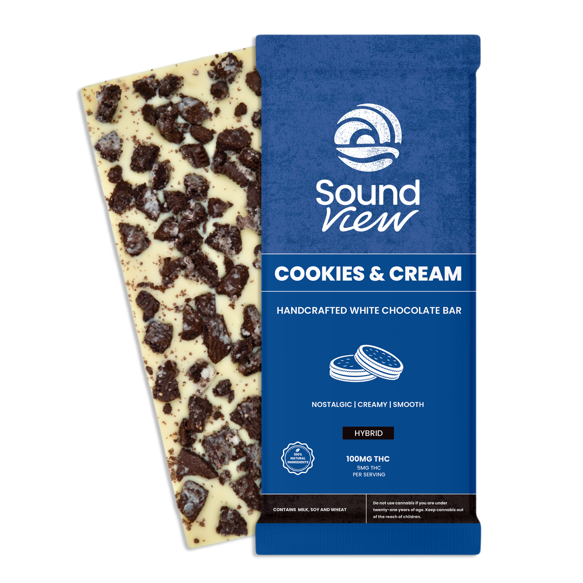 SoundView Cookies & Cream White Chocolate Bar T92.8mg H 00217