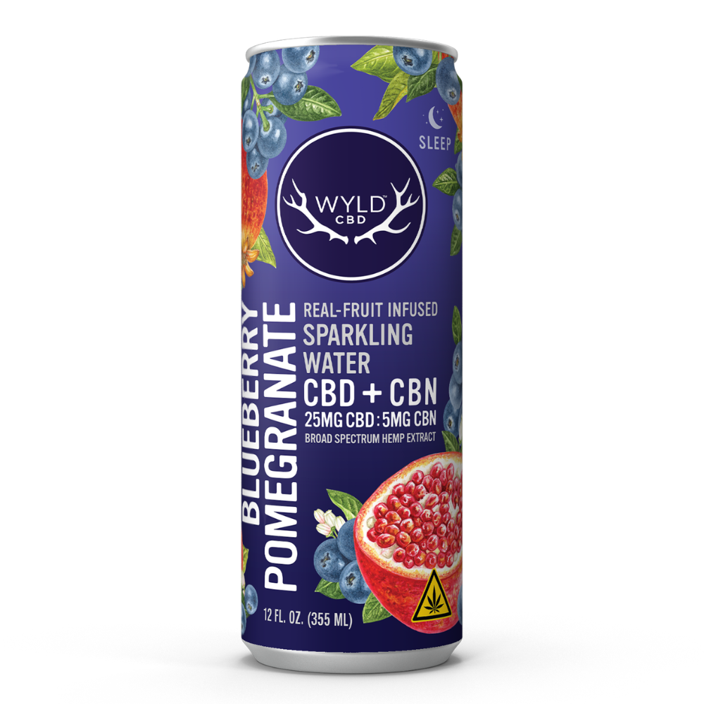 25mg Blueberry Pomegranate CBD:CBN Sparkling Water