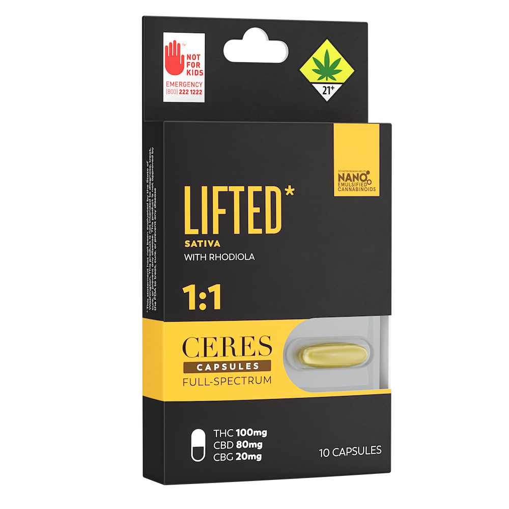 1:1 Lifted - Sativa [10pk] (100mg THC/80mg CBD/20mg CBG)