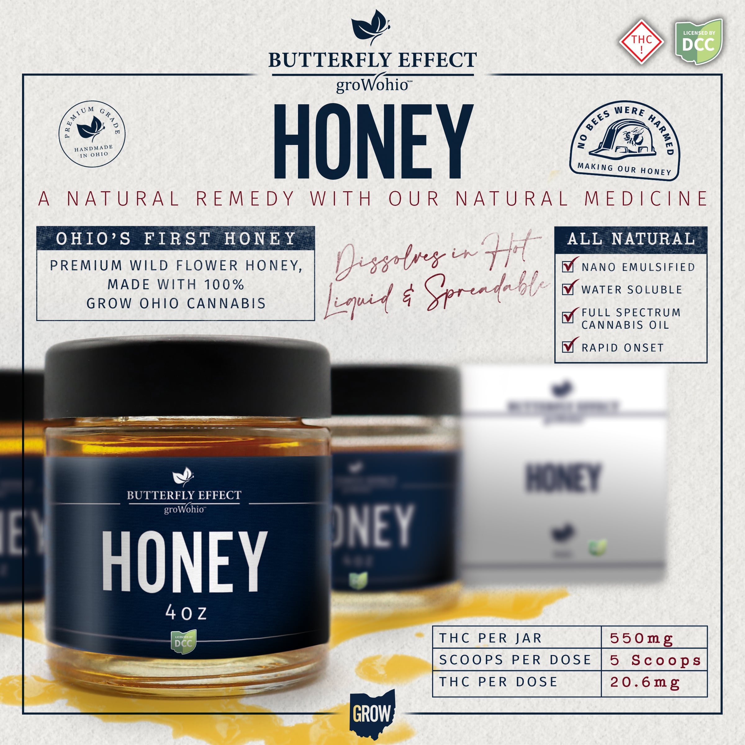 Butterfly Effect - Honey - 550mg - Hybrid