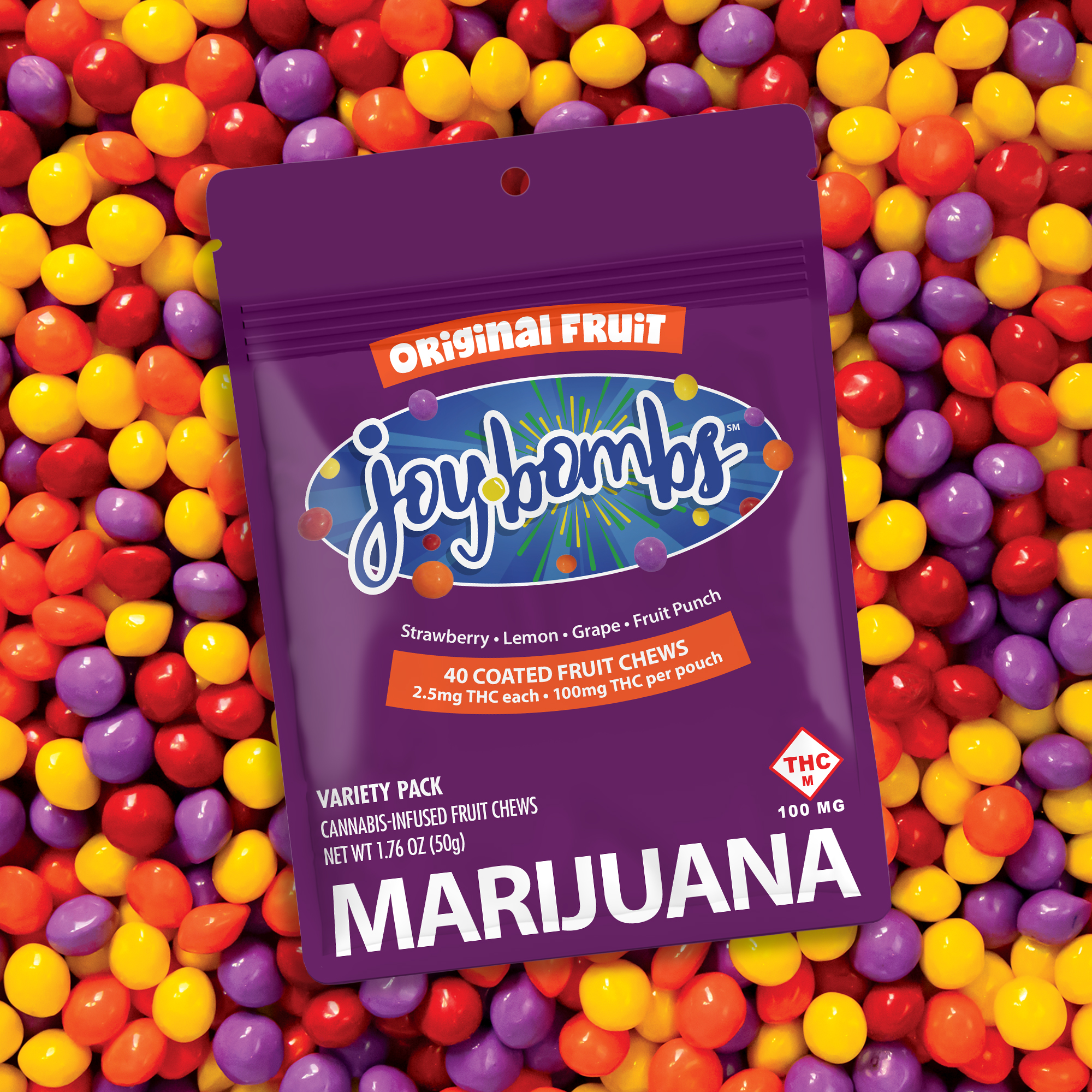Joy Bombs Original Fruit - 100mg THC (40 pk / 2.5mg ea)