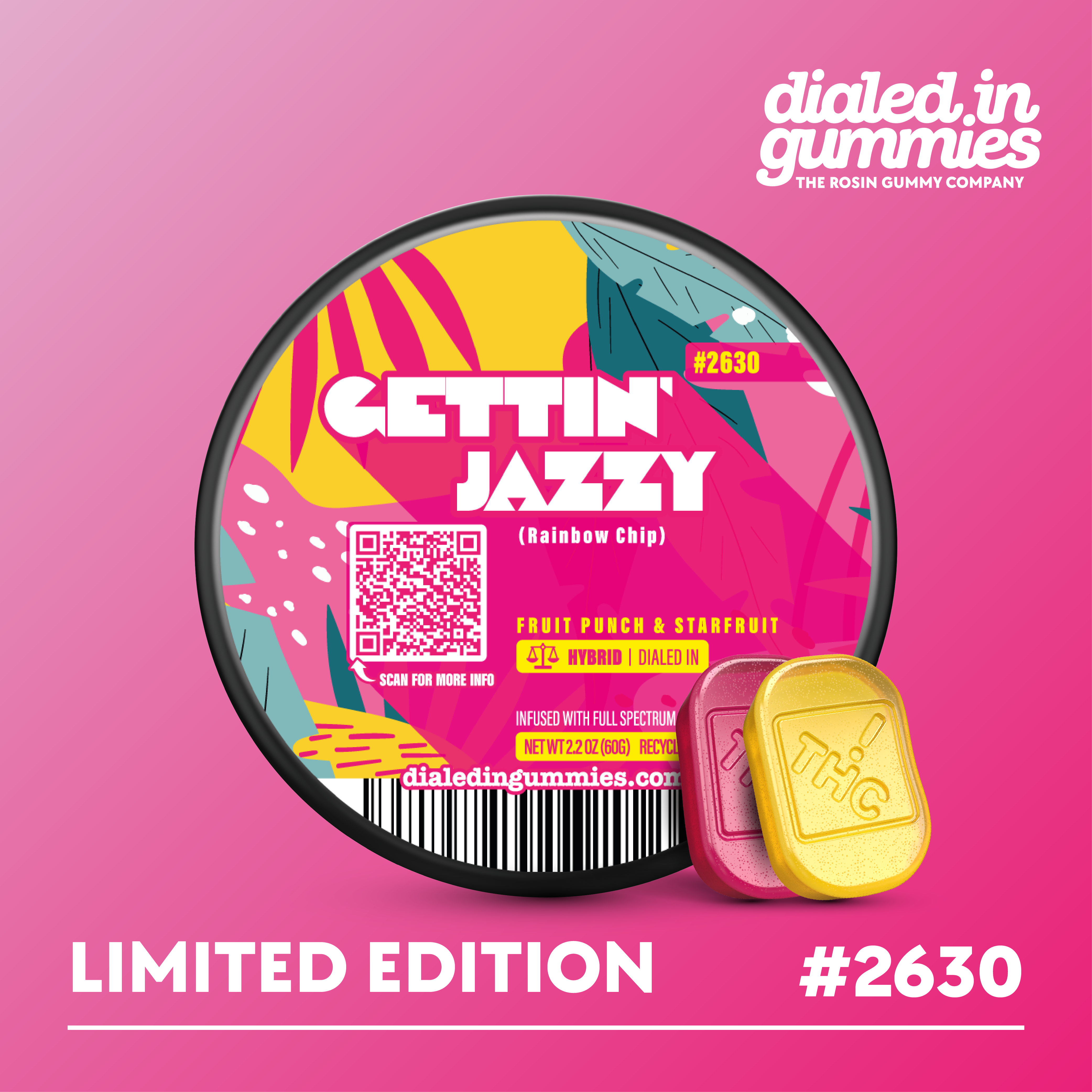 100mg - Gettin' Jazzy #2630 - Rosin Gummies (10pk)