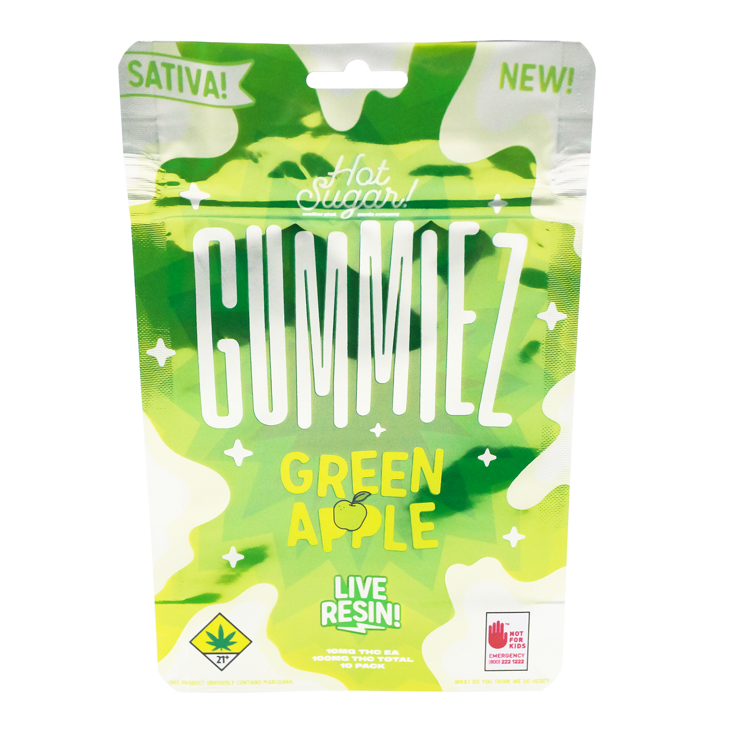 Green Apple Fruit Drops 100mg 10-pack
