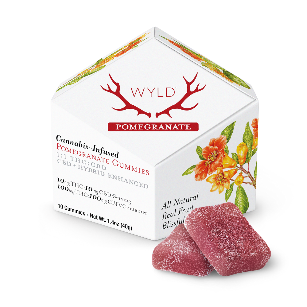Pomegranate 1:1 CBD + Hybrid Enhanced Gummies | 100mg THC:100mg CBD