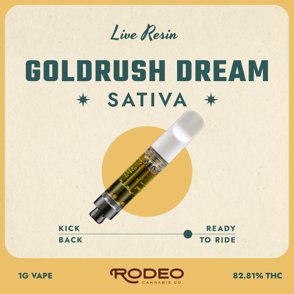 DREAM RUSH OGOTO 90 A-G ゴールド Shop Rodeo Cannabis Goldrush Dream (S) Live Resin Vape Cartridge