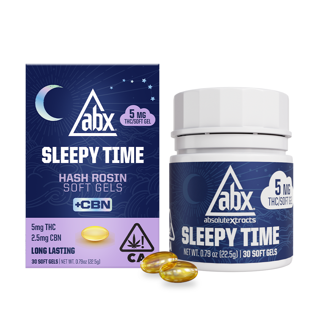 ABX - 5mg Sleepy Time Hash Rosin + CBN Soft Gels - 30ct