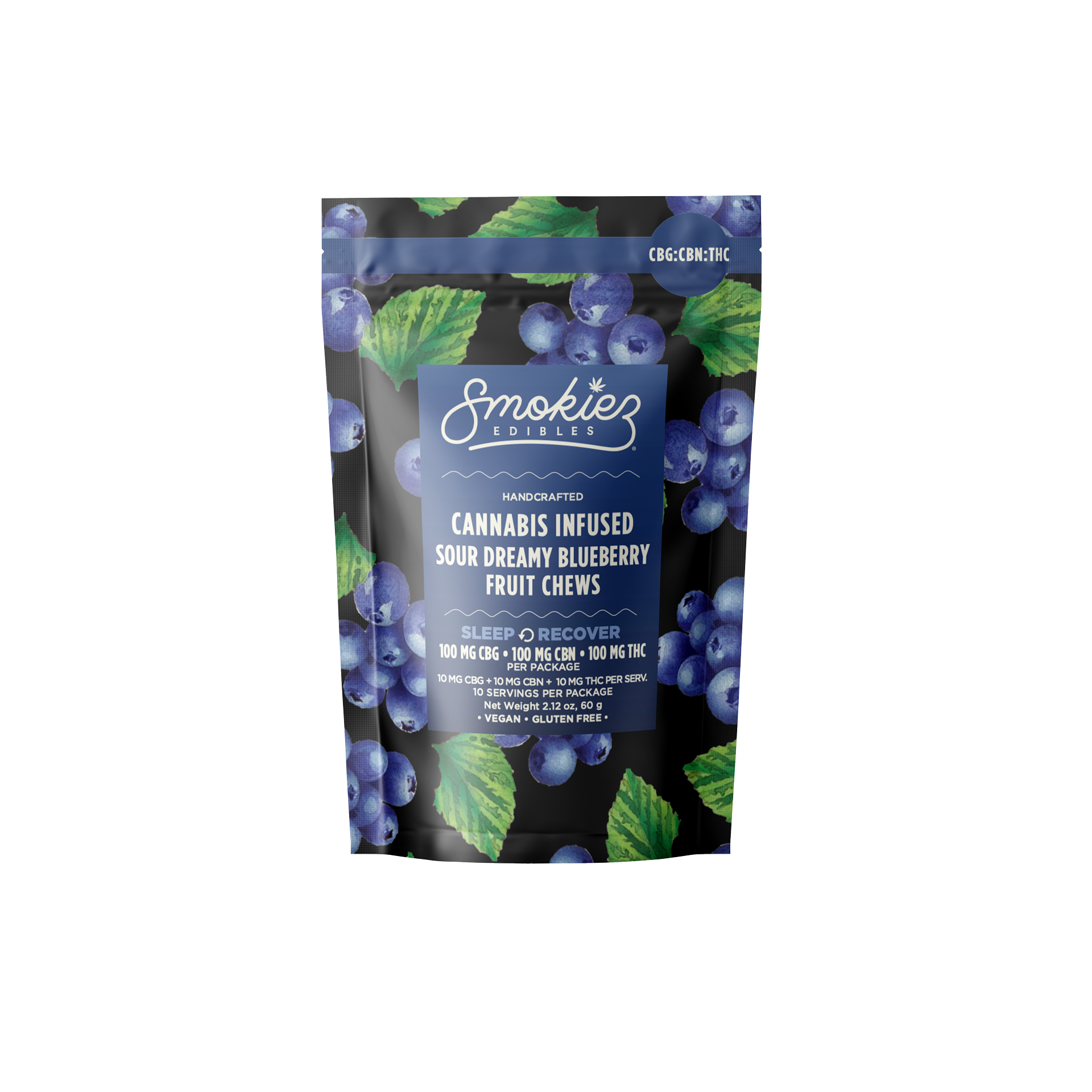 1:1:1 Sour Dreamy Blueberry (Sleep • Recover) [10pk] (100mg CBG/100mg CBN/100mg THC)