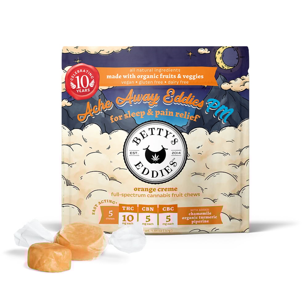 Ache Away Eddies PM Orange Creme [5pk] (50mg THC/25mg CBN/25mg CBC)