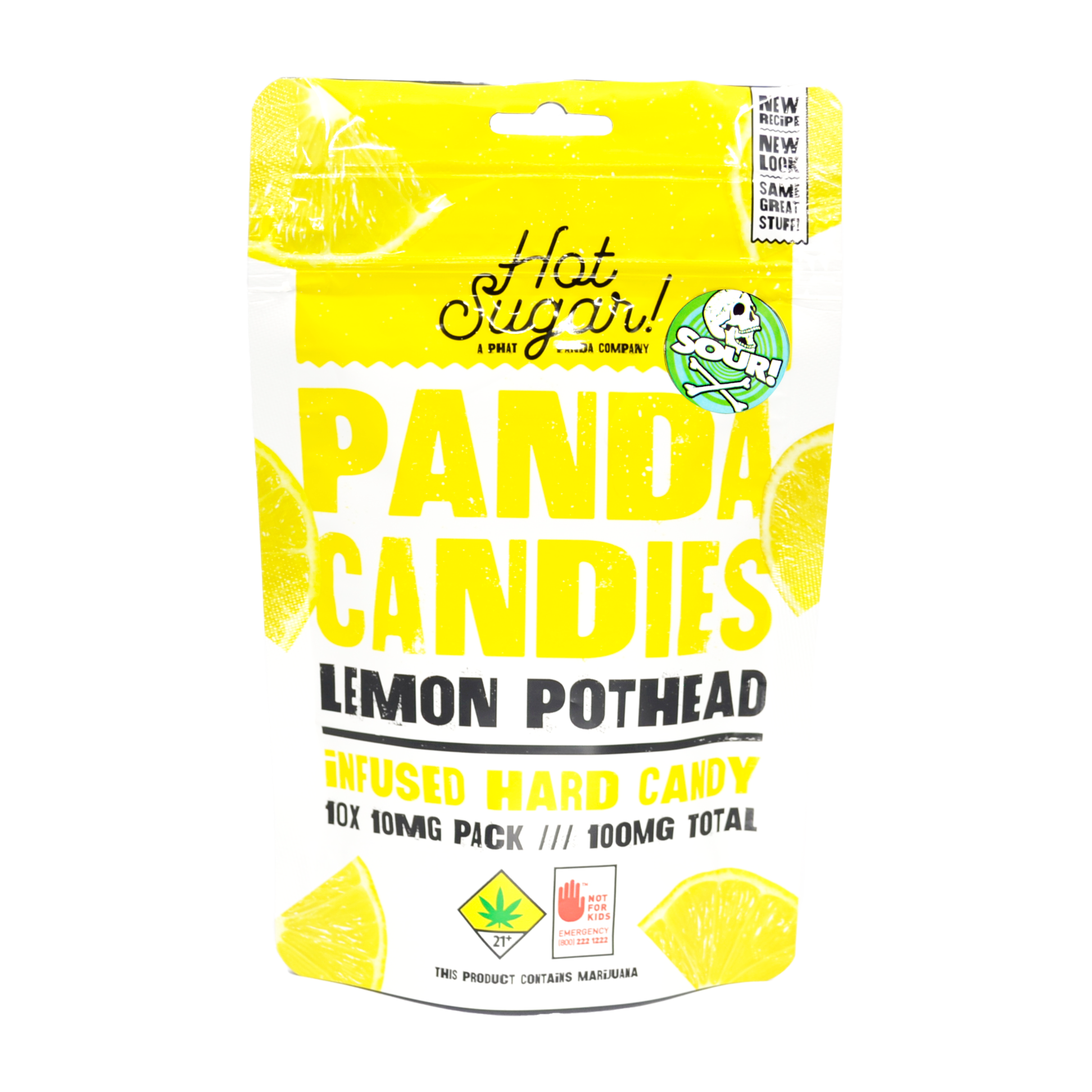 Sour Lemon Pothead Panda Candies 100mg 10-pack
