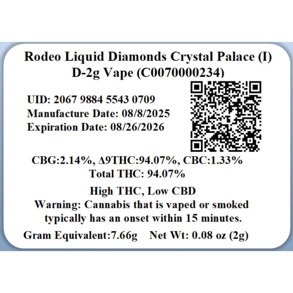 Shop RC Liquid Diamonds Crystal Palace 94.07% I 00234 2g | Budr