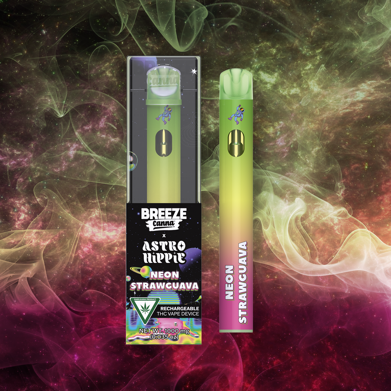 Shop Neon Strawguava X Astro Hippie - x Collab 1g PLUS Vape Device