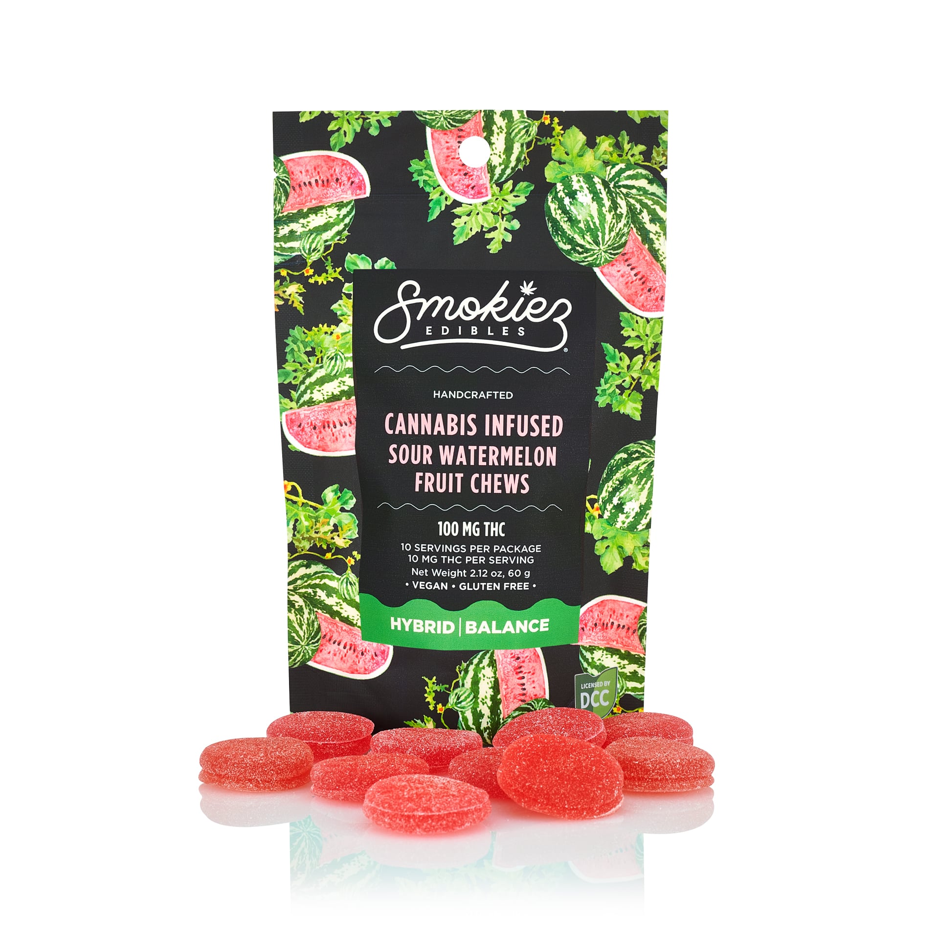 SMOKIEZ - SOUR WATERMELON - GUMMIES - [100MG] -  HYBRID - 10PK