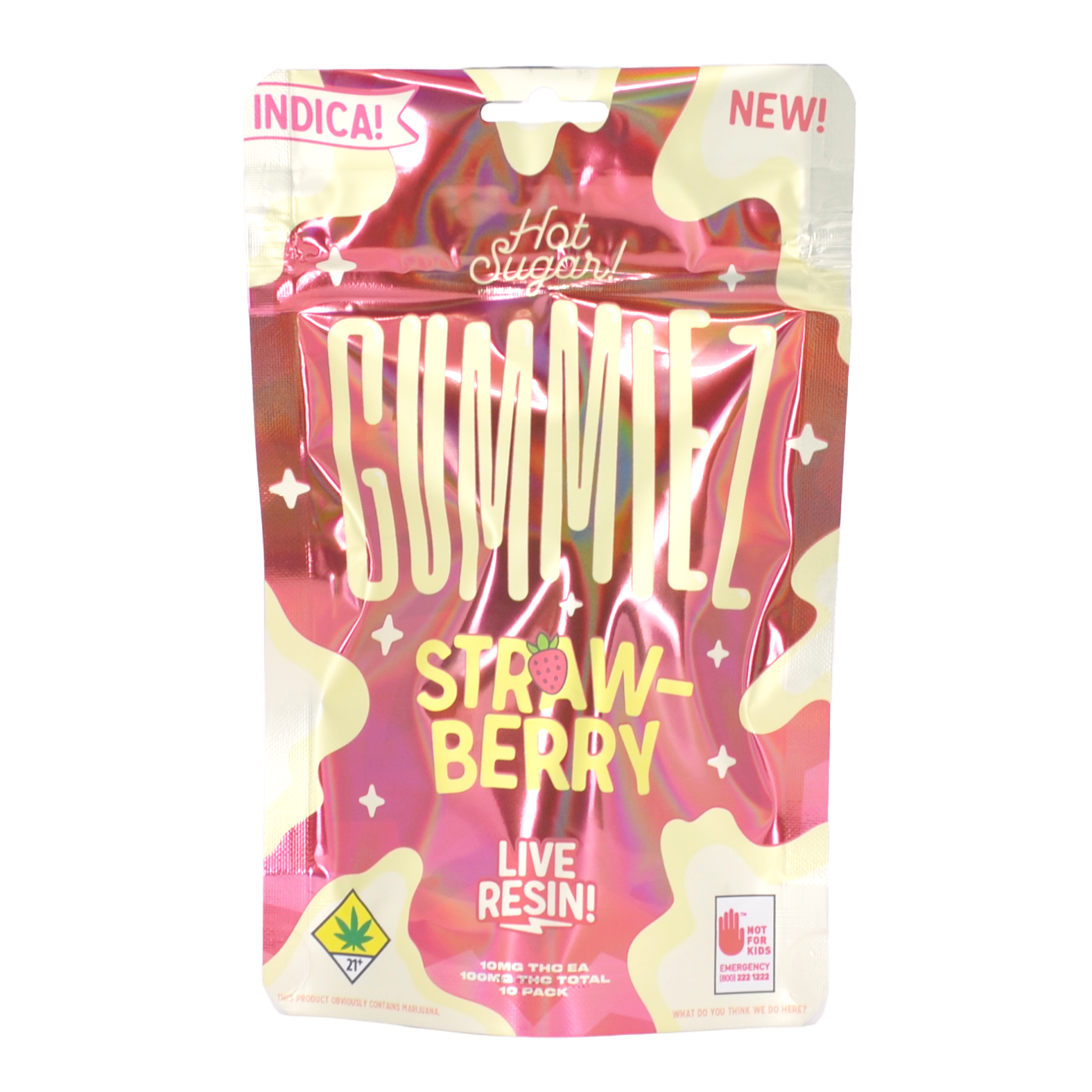 Sour Strawberry Fruit Chews 100mg 10-pack