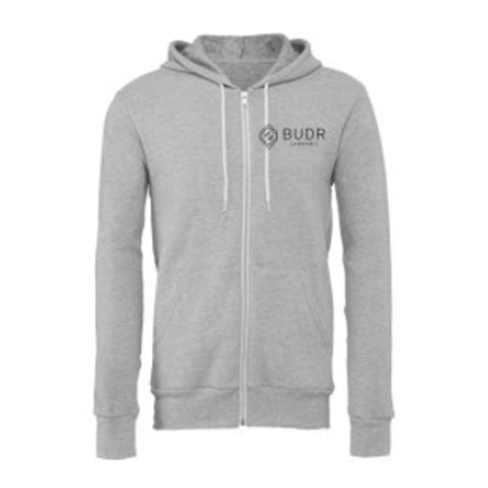 Budr Zip-Up Grey Hoodie- XLG