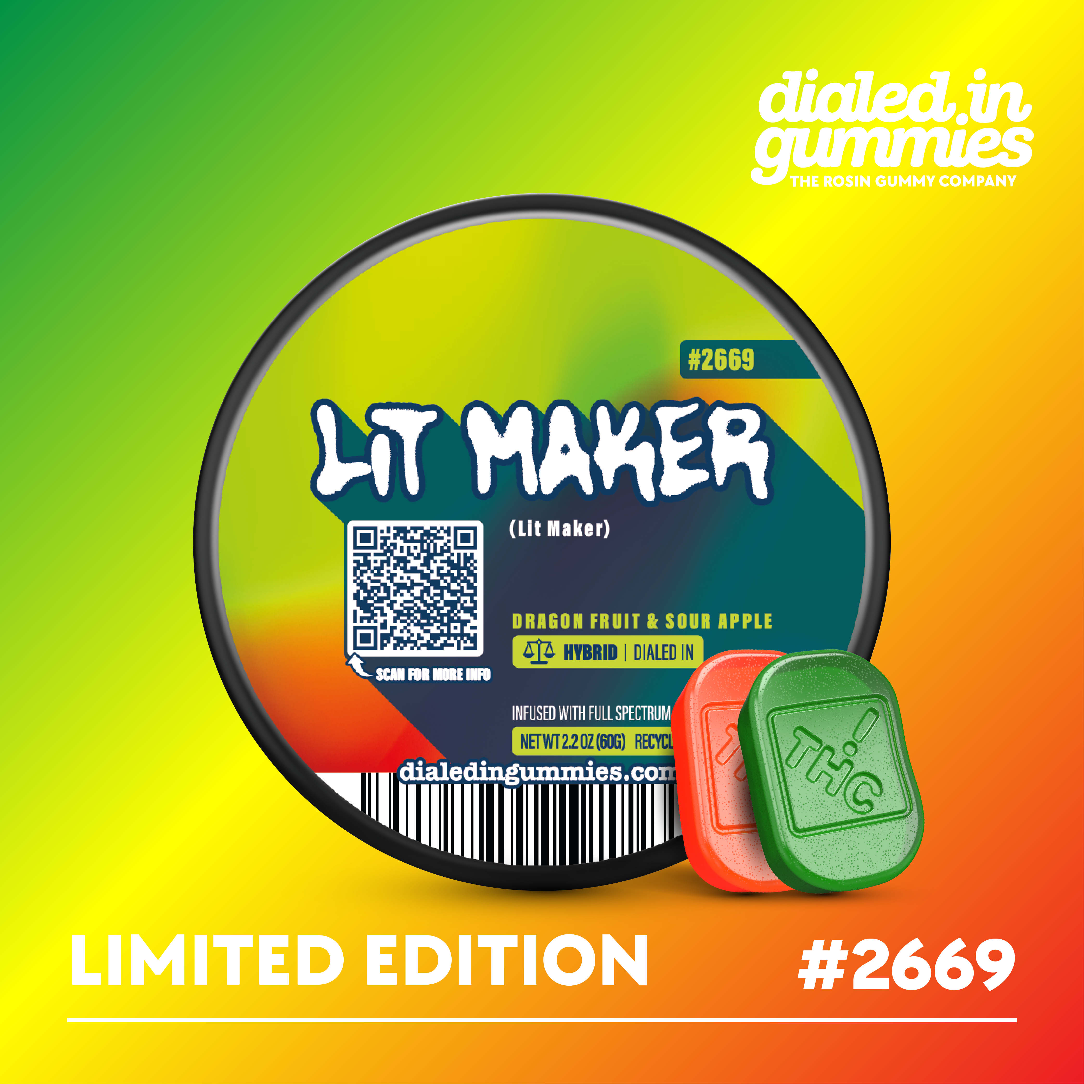 100mg - Lit Maker #2669 - Rosin Gummies (10pk)