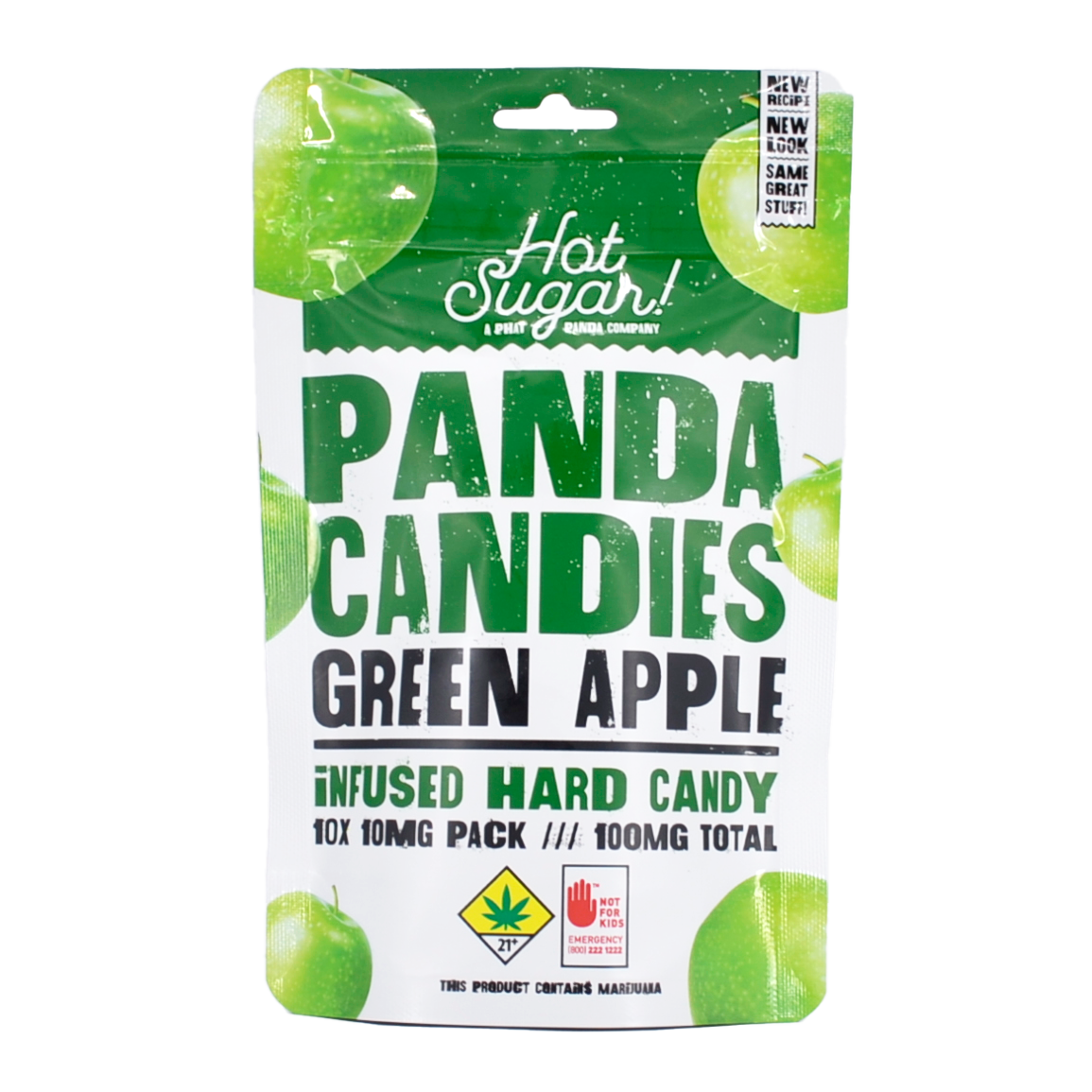 Sour Green Apple Panda Candies 100mg 10-pack