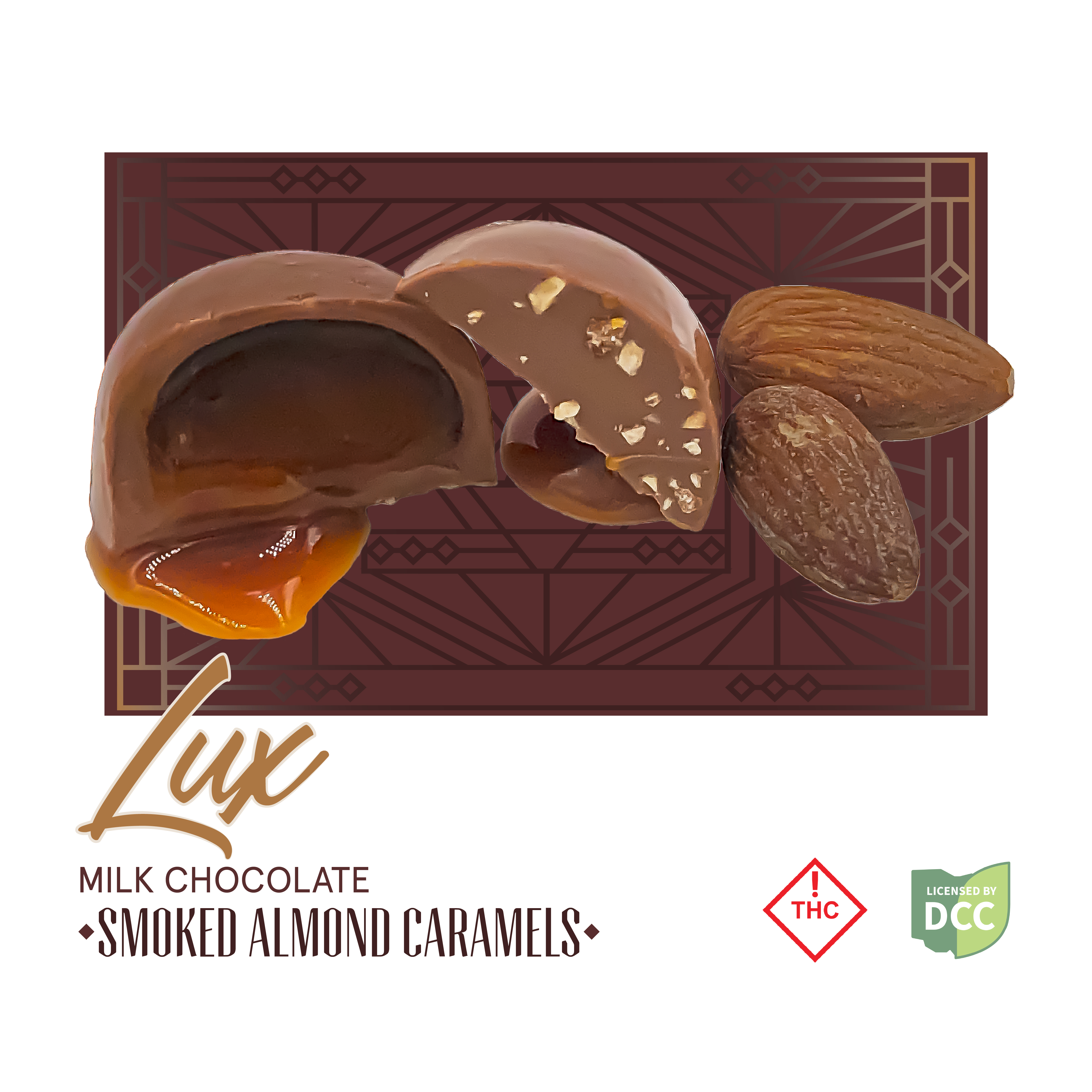 Milk Chocolate Smoked Almond Caramels | 100mg (10pk)
