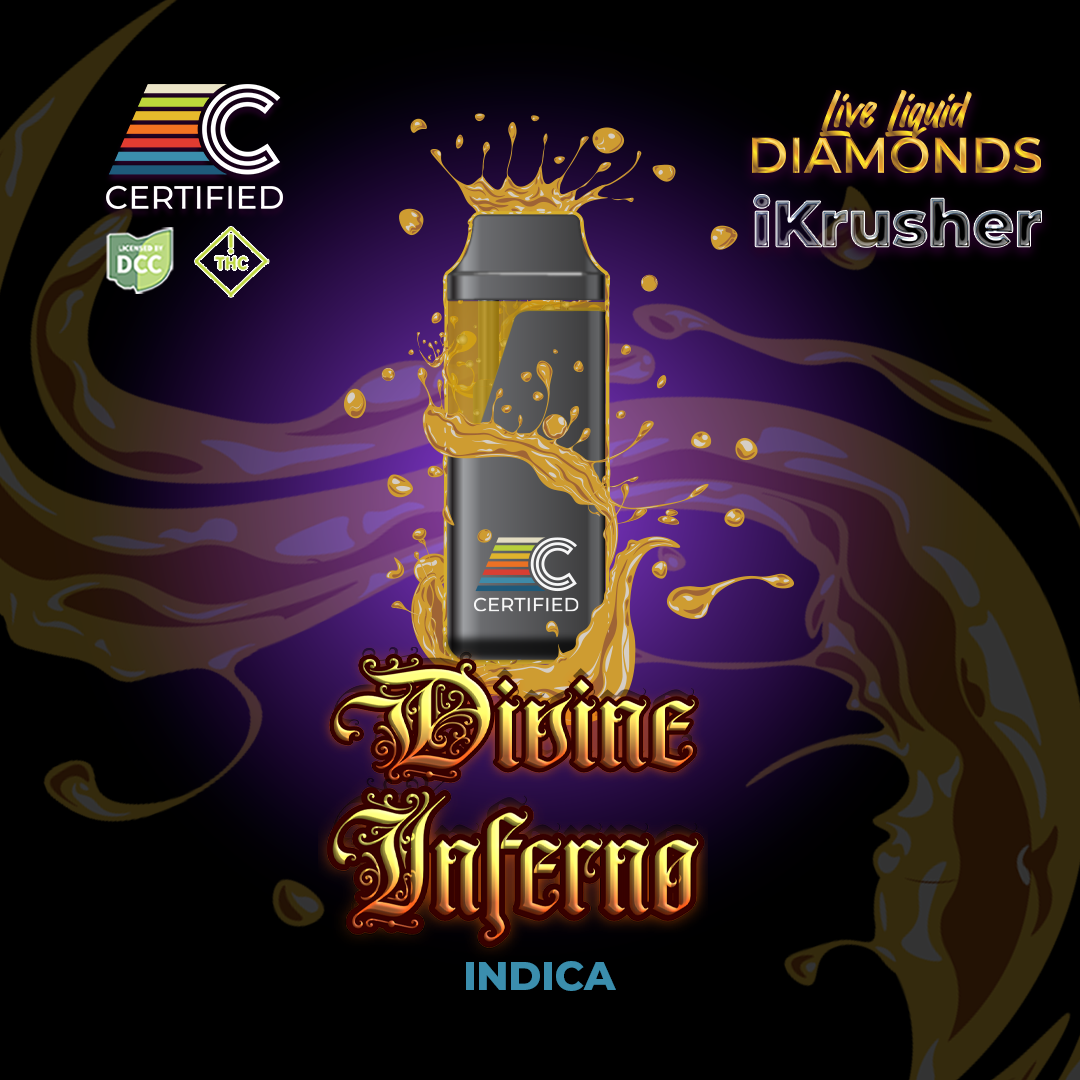 Divine Inferno - 1g Live Liquid Diamond Disposables - Hybrid