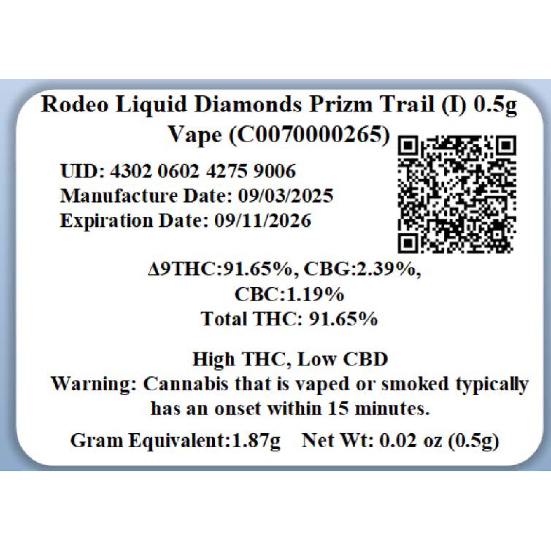 Shop Rodeo Liquid Diamonds Prizm Trail (I) 0.5g Vape (C0070000265)