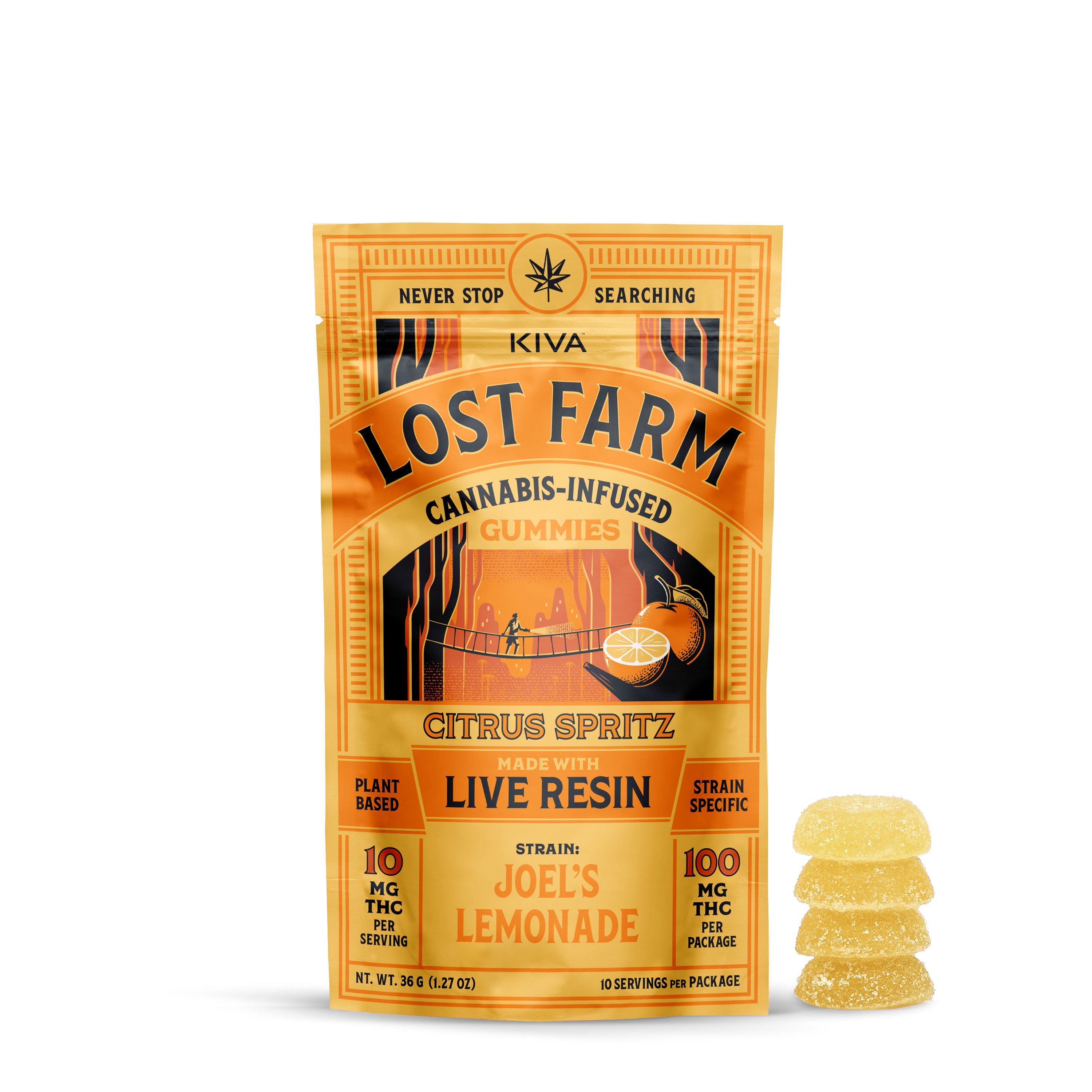 Citrus Spritz x Joel's Lemonade [10pk] (100mg) Lost Farm Gummies Jane