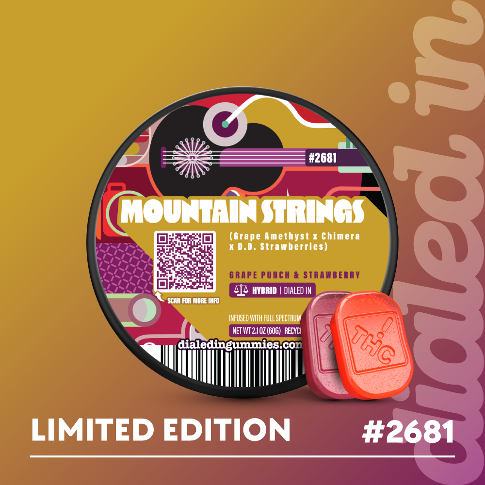 100mg - Mountain Strings (Strawberry Amethyst) #2681 - Rosin Gummies (10pk)