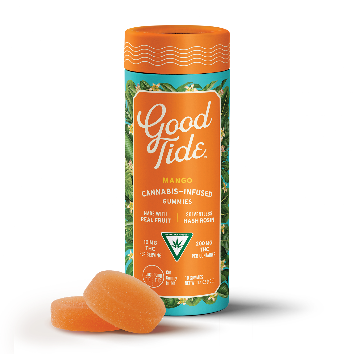 Marijuana Good Tide Mango SingleStrain Hash Rosin Gummies Mellow