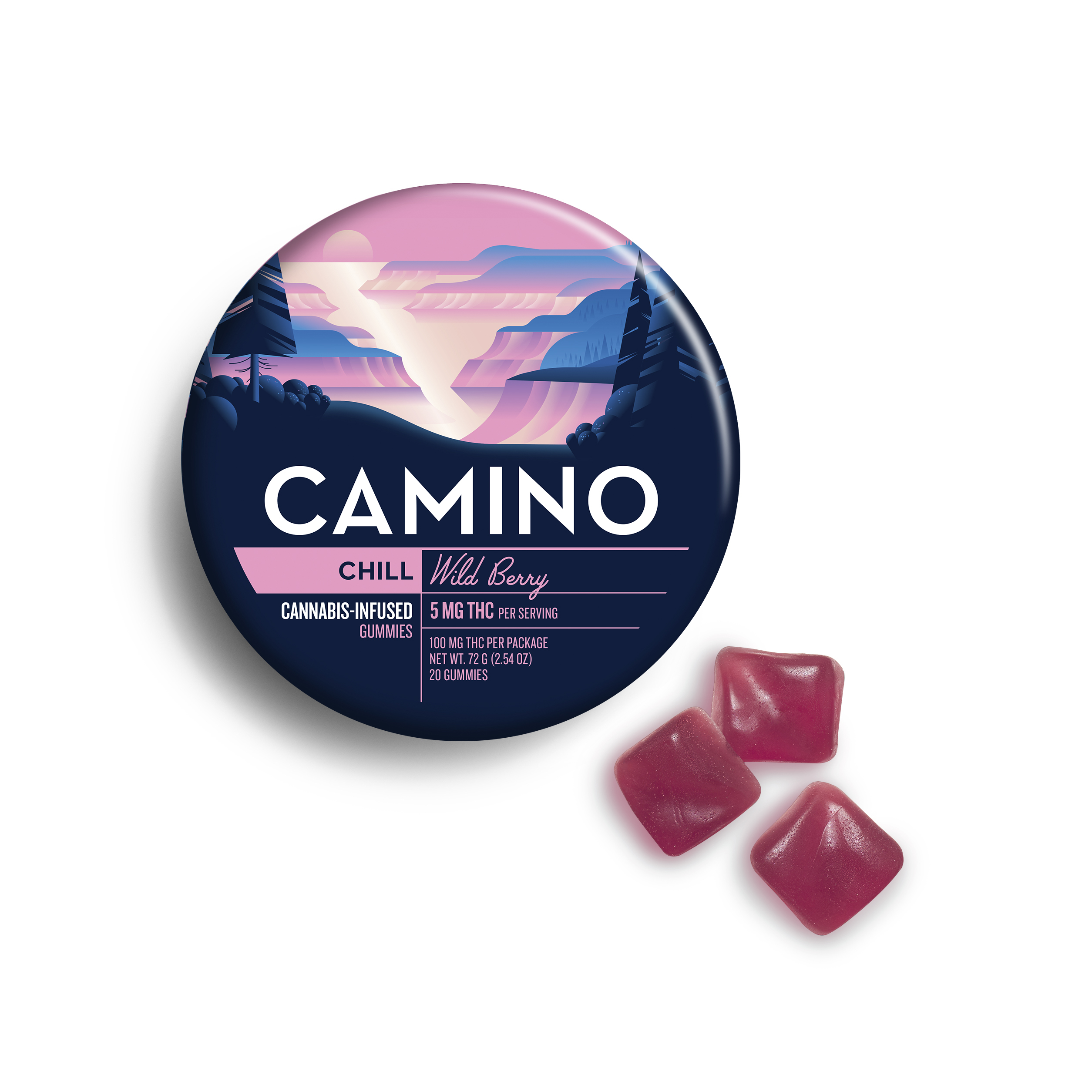 5mg Camino 'Chill' Wild Berry Gummies 100mg THC total