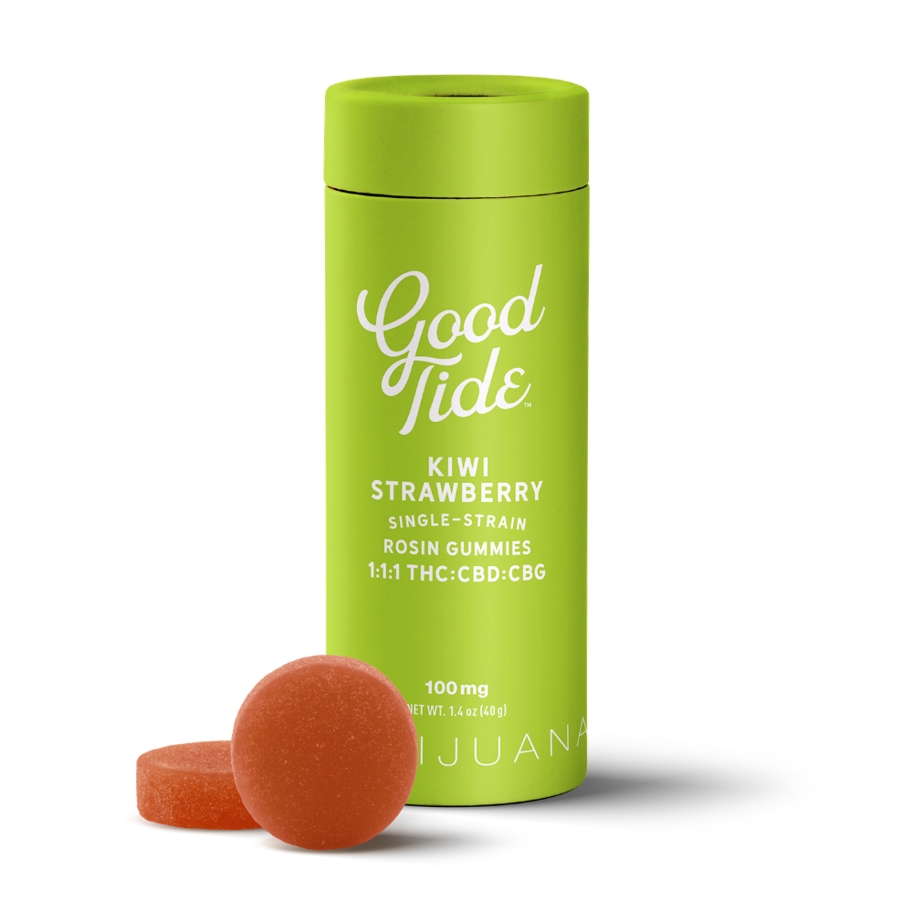 Kiwi Strawberry 1:1:1 CBD + CBG Single-Strain Rosin Gummies | Refreshing | 100mg