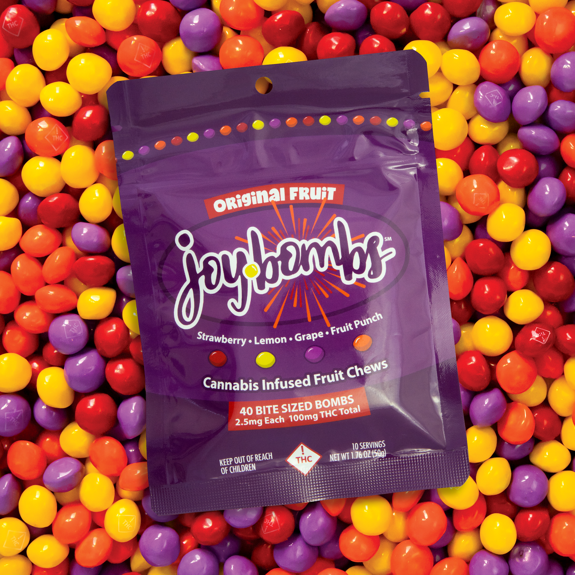 Joy Bombs Original Fruit - 100mg THC (40 pk / 2.5mg ea)