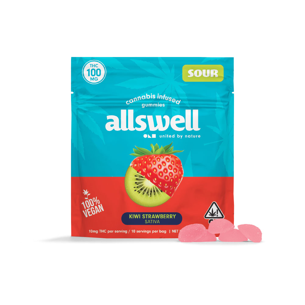 Kiwi Strawberry [10pk] (100mg) | Allswell | Sour Gummies