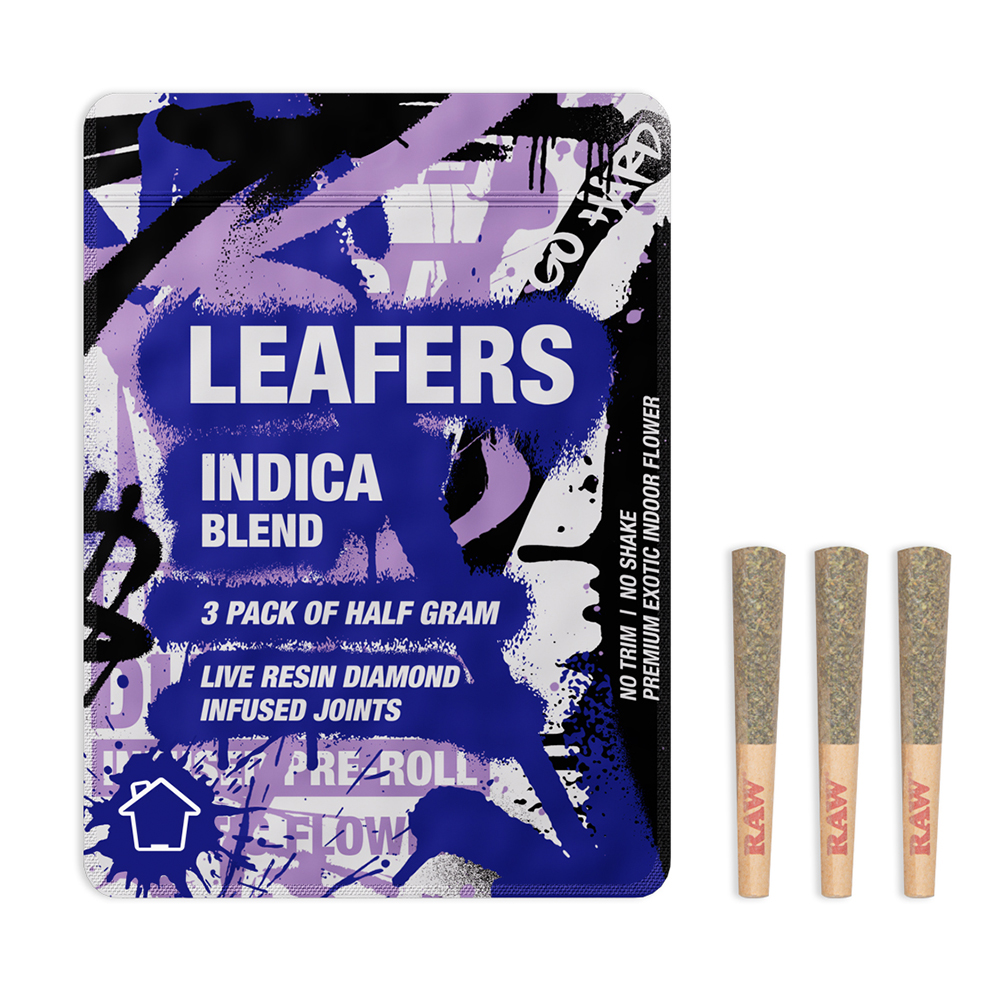 Leafers Indica Blend Diamond-Infused Joints [3 x .5g]