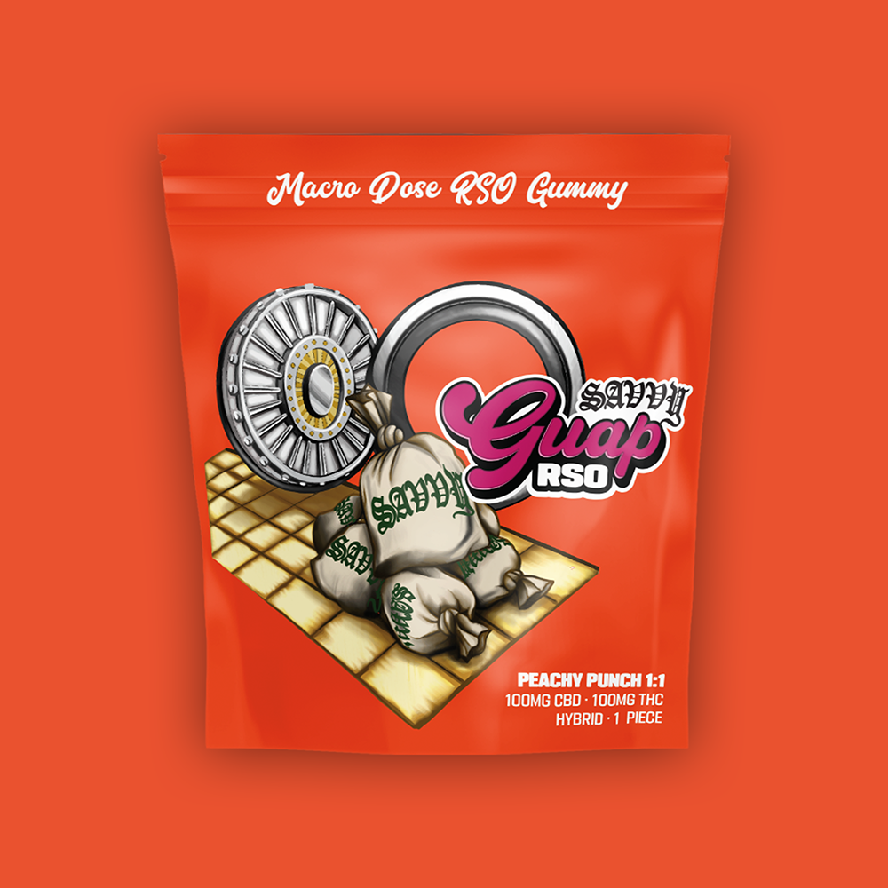 Savvy - Peachy Punch (H) Guap RSO Gummies (4.91mg THC 5.3mg CBD 10pk) C0020026945