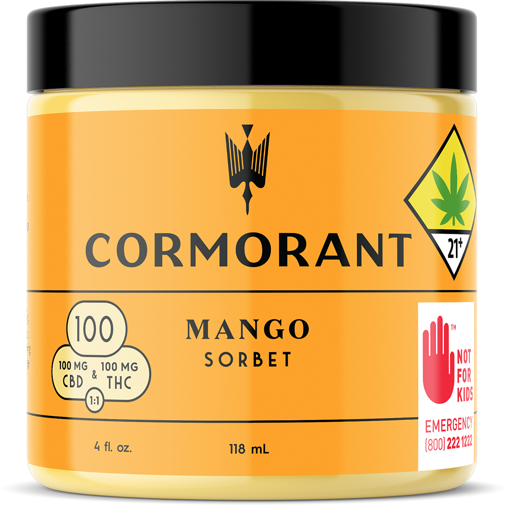 4 oz. 1:1 Mango Sorbet - 100 mg CBD + 100 mg THC
