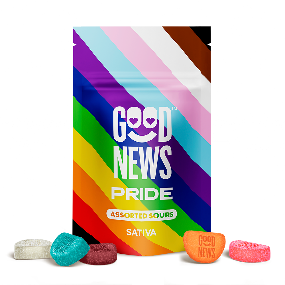 Good News Pride Assorted Flavor Sour Gummies [10pk] (100mg)