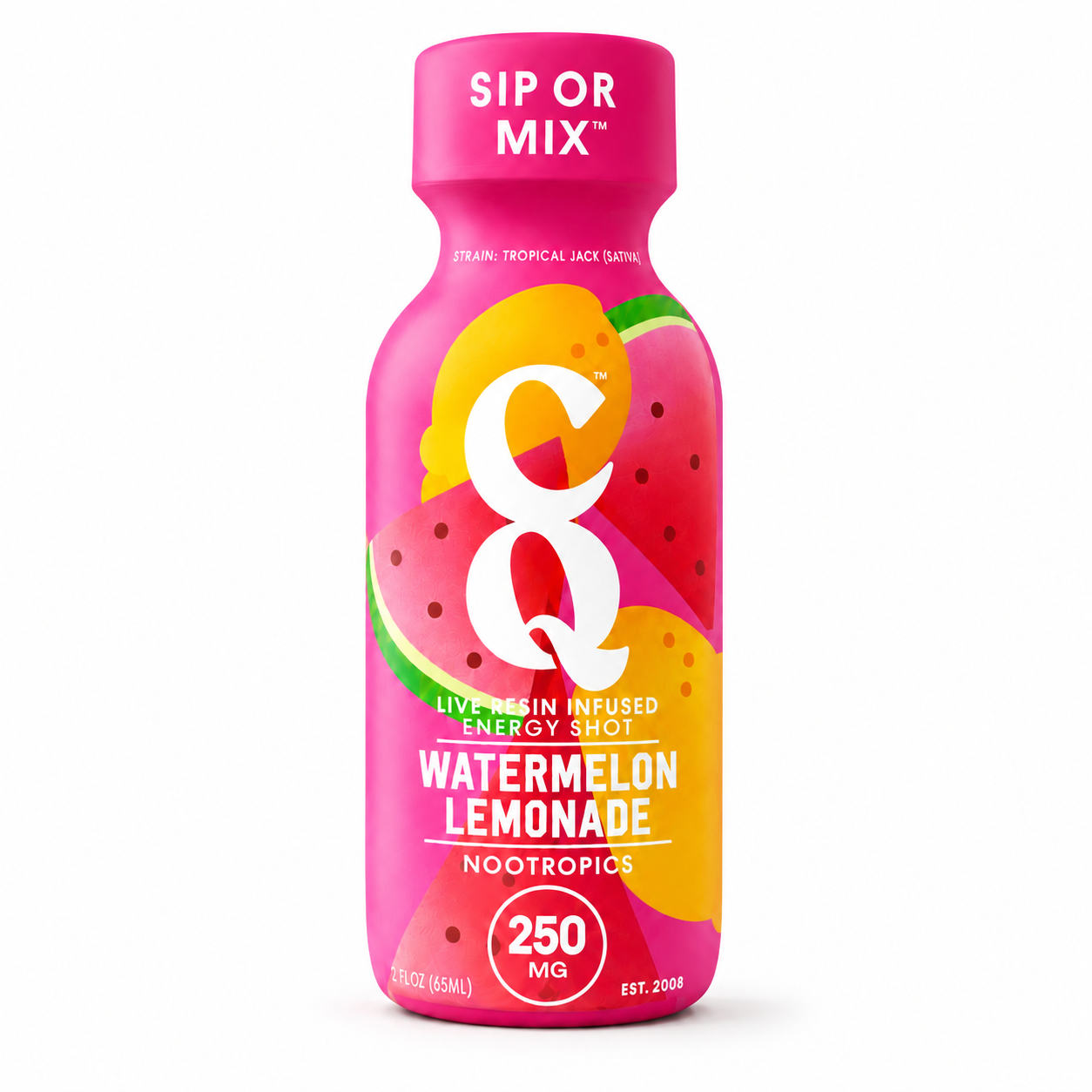 2:2:1 Watermelon Lemonade w/ TROPICAL JACK HERER Live Resin [2oz] (100mg THC/100mg CBG/50mgTHCv) ENERGY SHOT