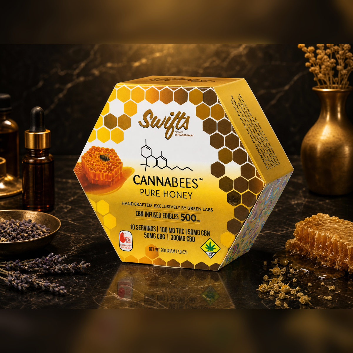 Cannabees MAX Honey [10pk] (300mg CBD/100mg THC/50mg CBN/50mg CBG)